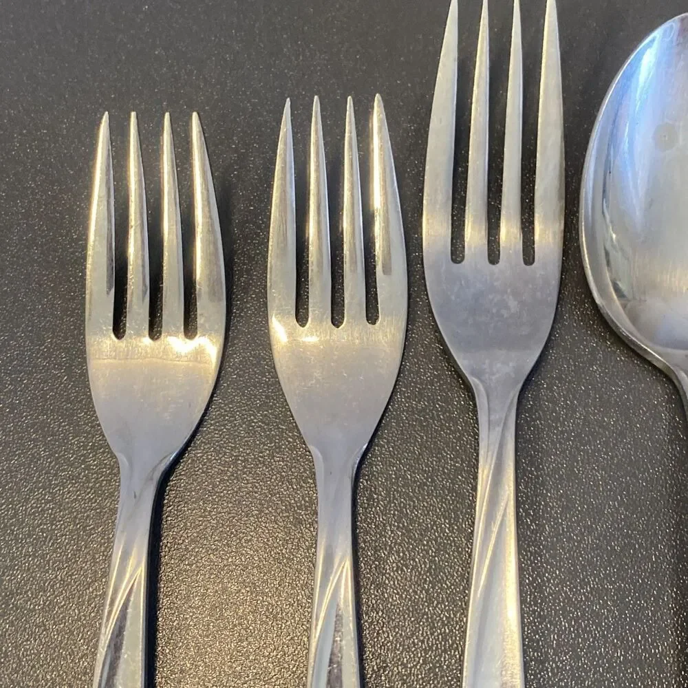 Vintage Atomic Star Starburst Dixon Deluxe Stainless Steel Flatware 1960's Japan